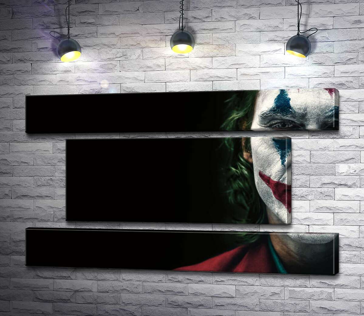модульна картина Джокер (Joker) нафарбований шарами гриму (Модуль №18)