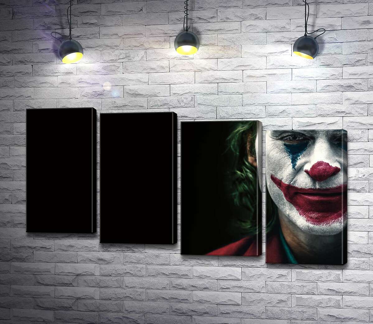 модульна картина Джокер (Joker) нафарбований шарами гриму (Модуль №19)