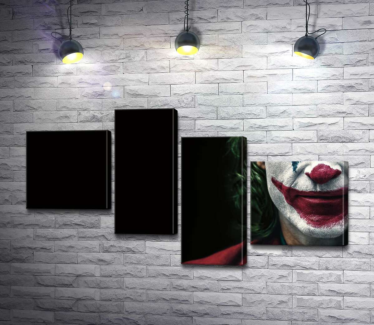модульна картина Джокер (Joker) нафарбований шарами гриму (Модуль №21)