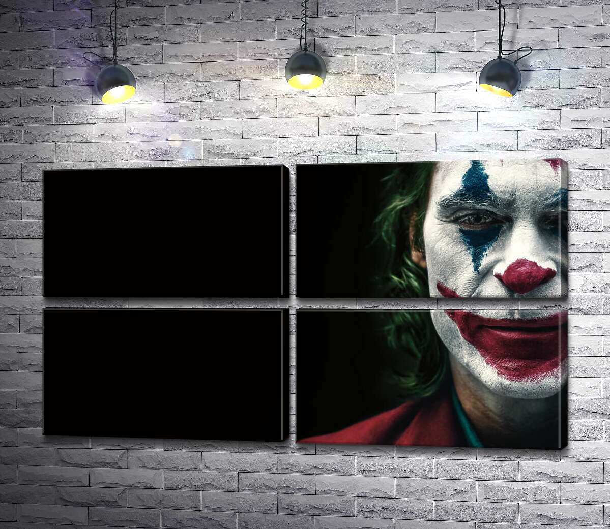 модульная картина Джокер (Joker) накрашен слоями грима (Модуль №25)