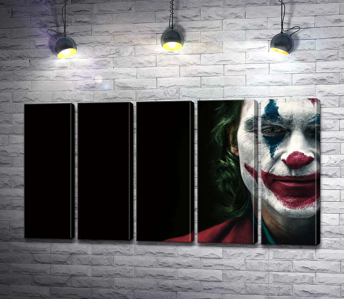 модульна картина Джокер (Joker) нафарбований шарами гриму (Модуль №26)
