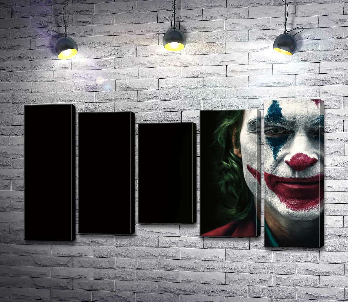 модульна картина Джокер (Joker) нафарбований шарами гриму (Модуль №27)
