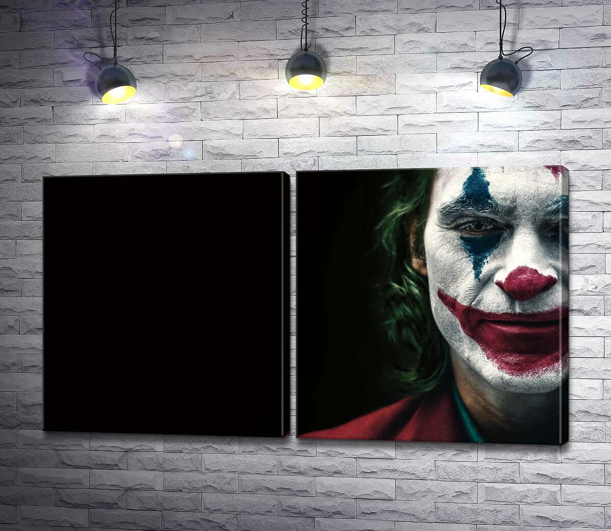 модульная картина Джокер (Joker) накрашен слоями грима
