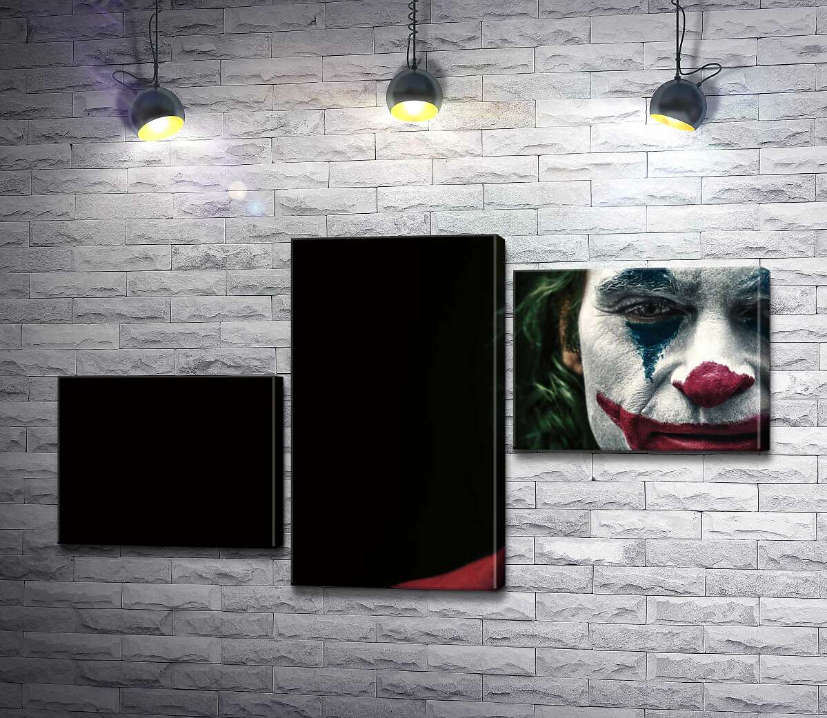модульна картина Джокер (Joker) нафарбований шарами гриму (Модуль №12)