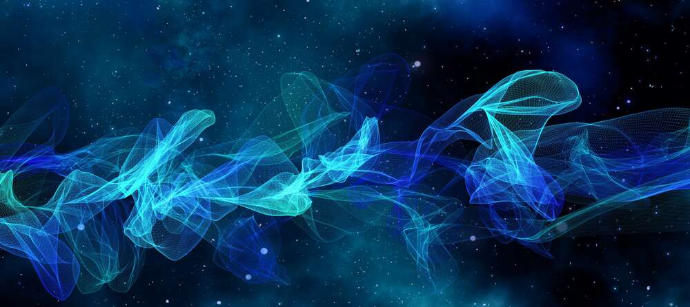 картина-постер Магическая дымка голубого дыма