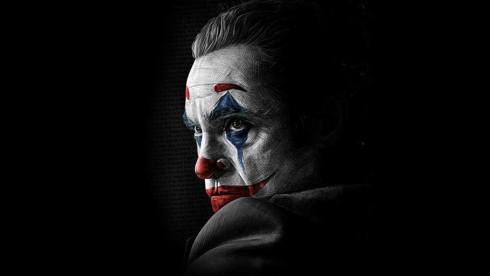 картина-постер Грустный взгляд Джокера (Joker) из тени