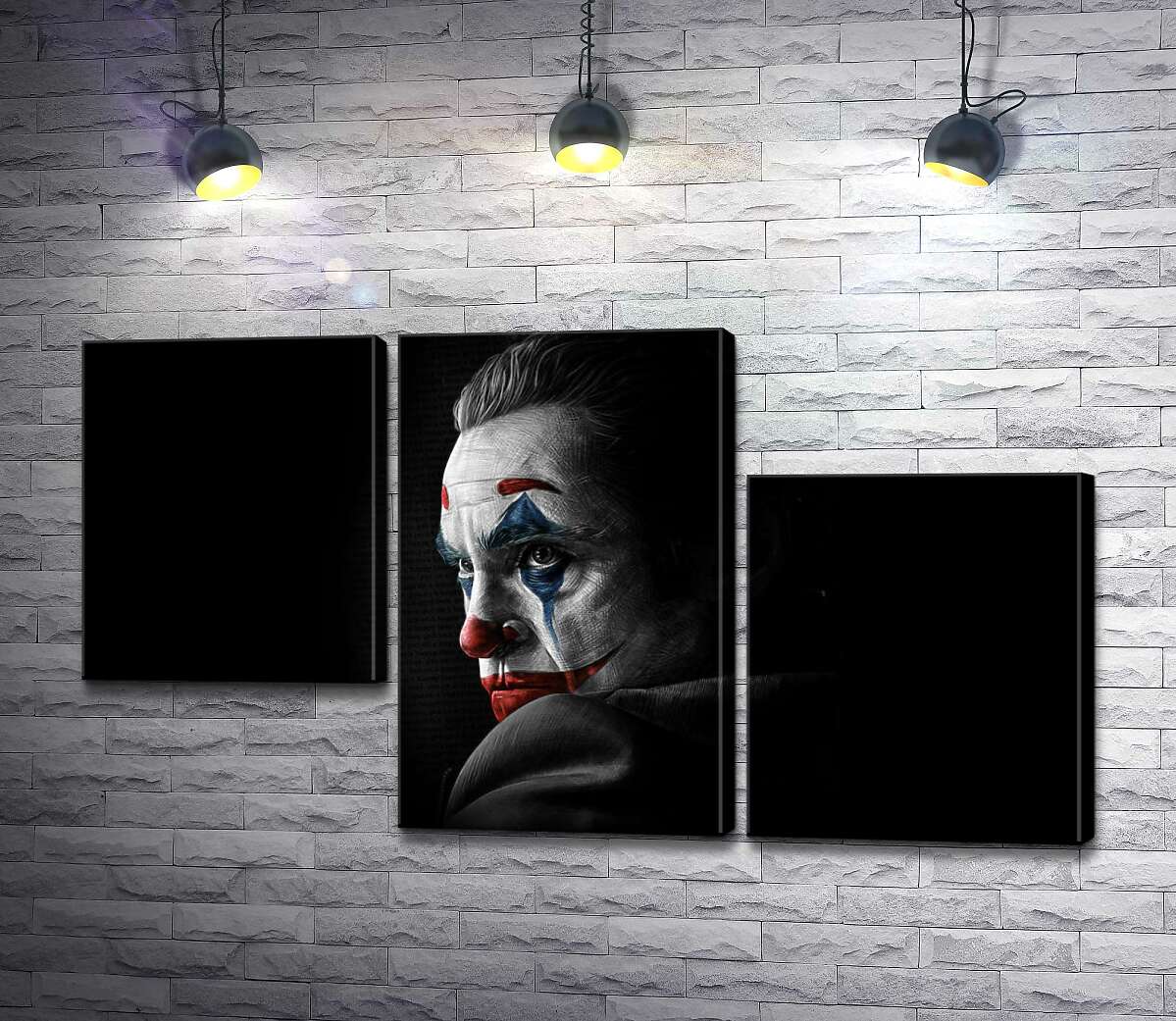 модульная картина Грустный взгляд Джокера (Joker) из тени (Модуль №13)