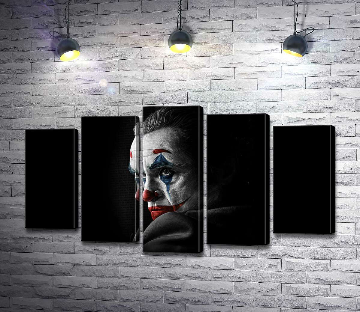 модульна картина Сумний погляд Джокера (Joker) з тіні (Модуль №4)