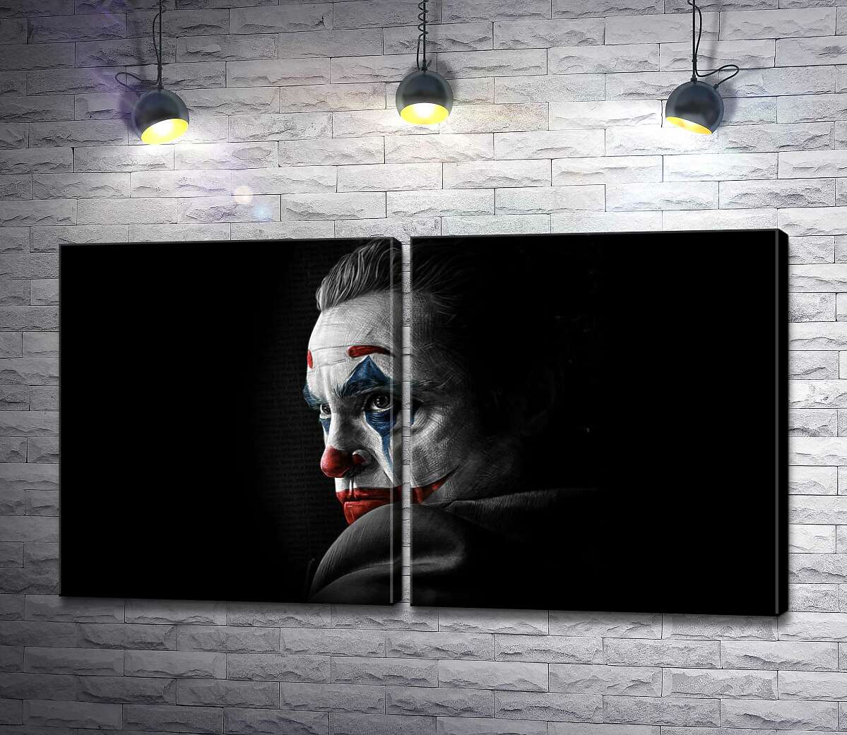 модульная картина Грустный взгляд Джокера (Joker) из тени