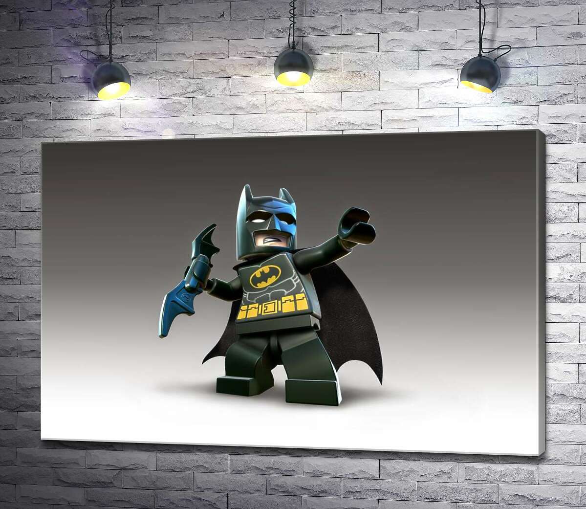 картина Лего Бэтмен (Batman) с оружием, электронным бетарангом