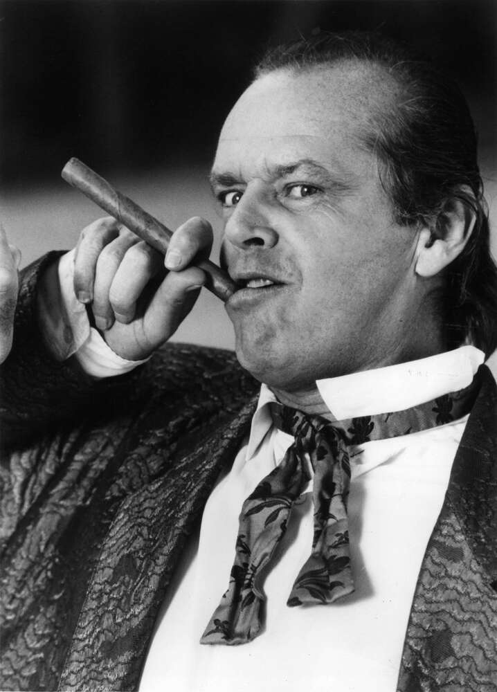 картина-постер Актер Джек Николсон (Jack Nicholson) позирует с сигарой на черно-белом снимке