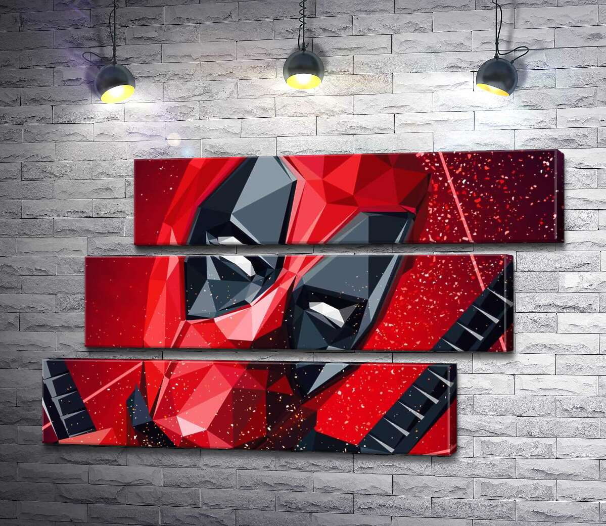 модульна картина Портрет Дедпула (Deadpool) в техніці papercraft (Модуль №17)
