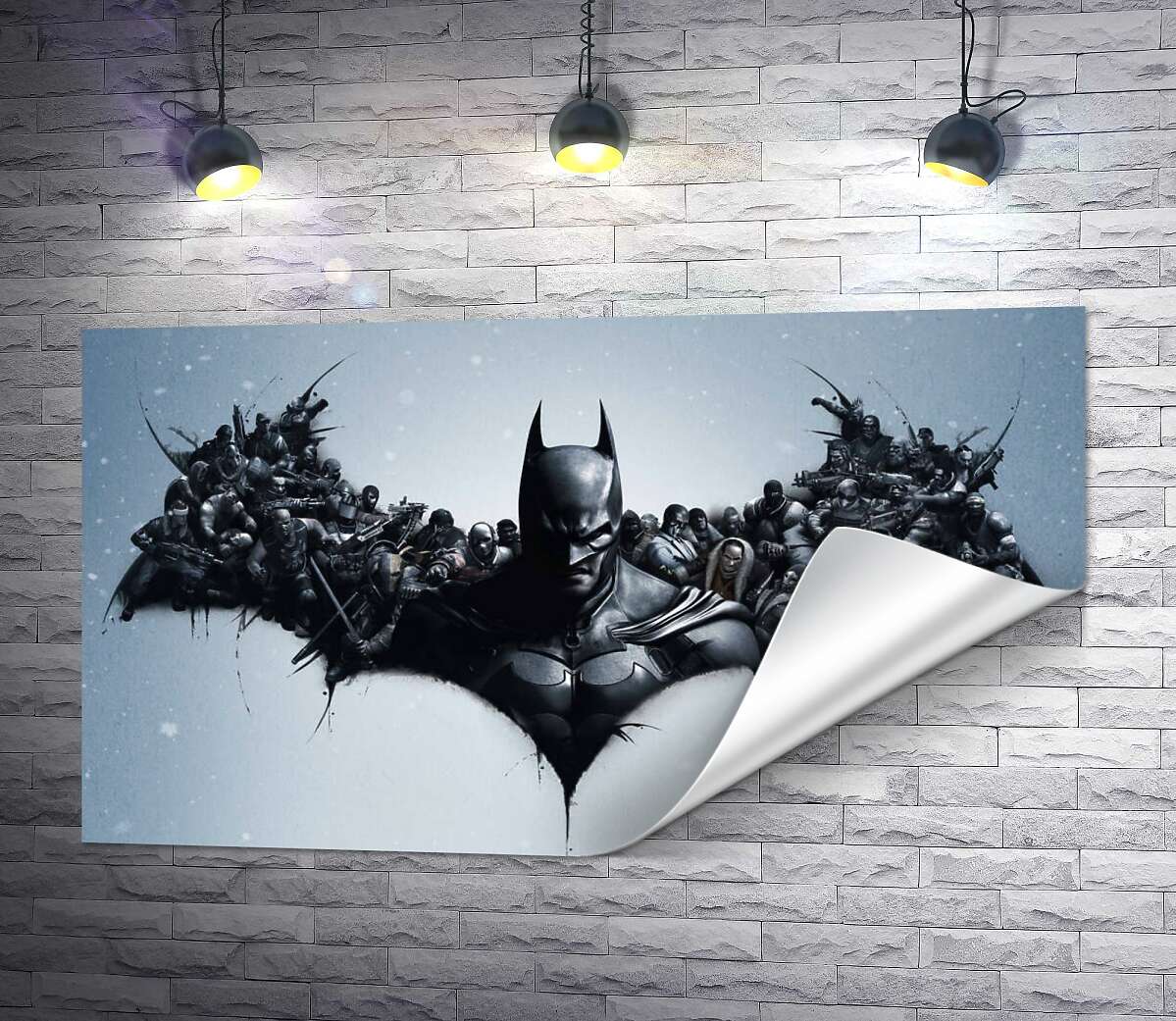печать Грозный Бэтмен (Batman) с крыльями-силуэтами воинов