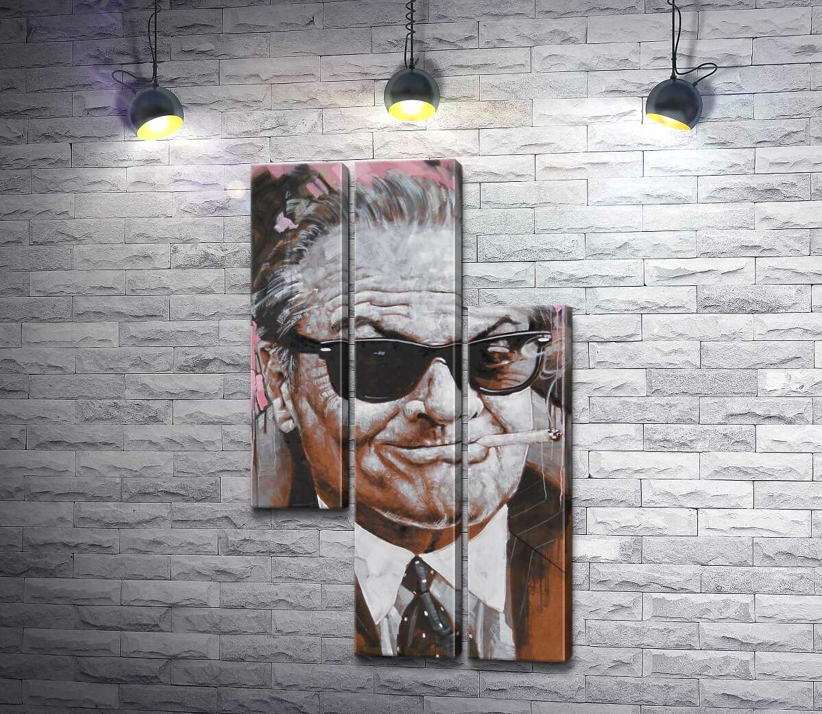 модульна картина Портрет усміхненого Джека Ніколсона (Jack Nicholson) із сигаретою в зубах (Модуль №13)