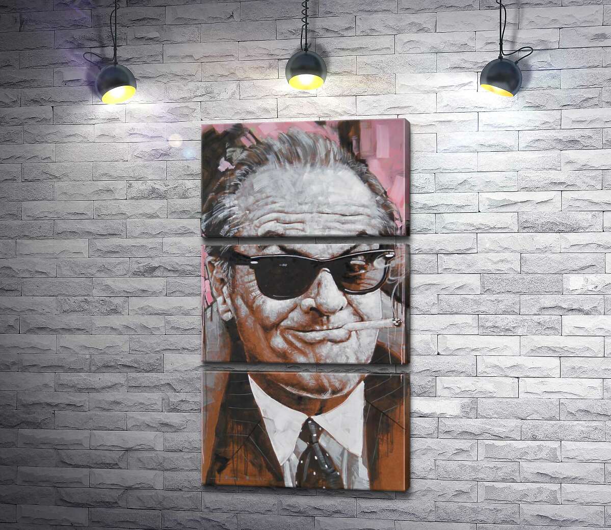 модульная картина Портрет улыбающегося Джека Николсона (Jack Nicholson) с сигаретой в зубах (Модуль №15)