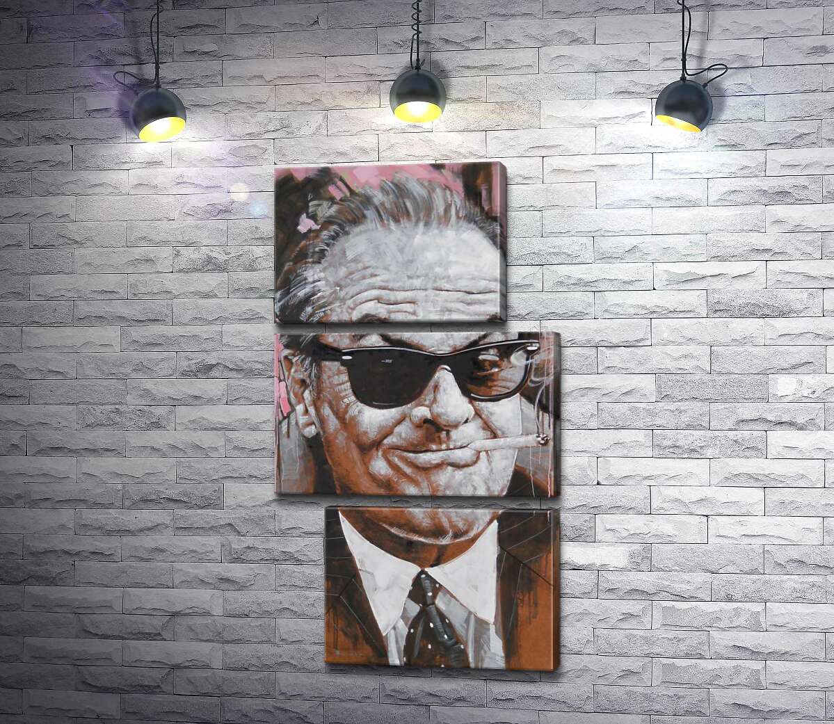 модульна картина Портрет усміхненого Джека Ніколсона (Jack Nicholson) із сигаретою в зубах (Модуль №16)