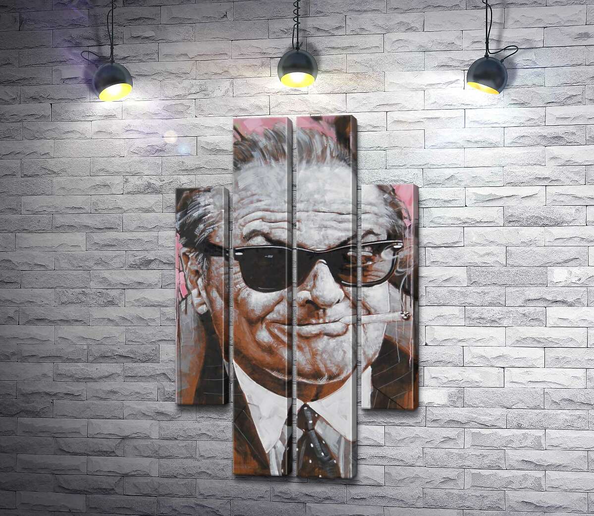 модульная картина Портрет улыбающегося Джека Николсона (Jack Nicholson) с сигаретой в зубах (Модуль №20)