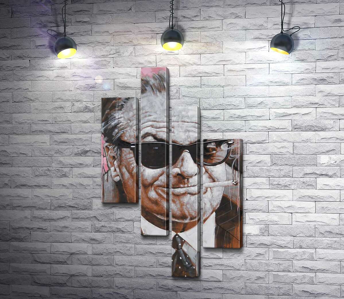 модульна картина Портрет усміхненого Джека Ніколсона (Jack Nicholson) із сигаретою в зубах (Модуль №21)
