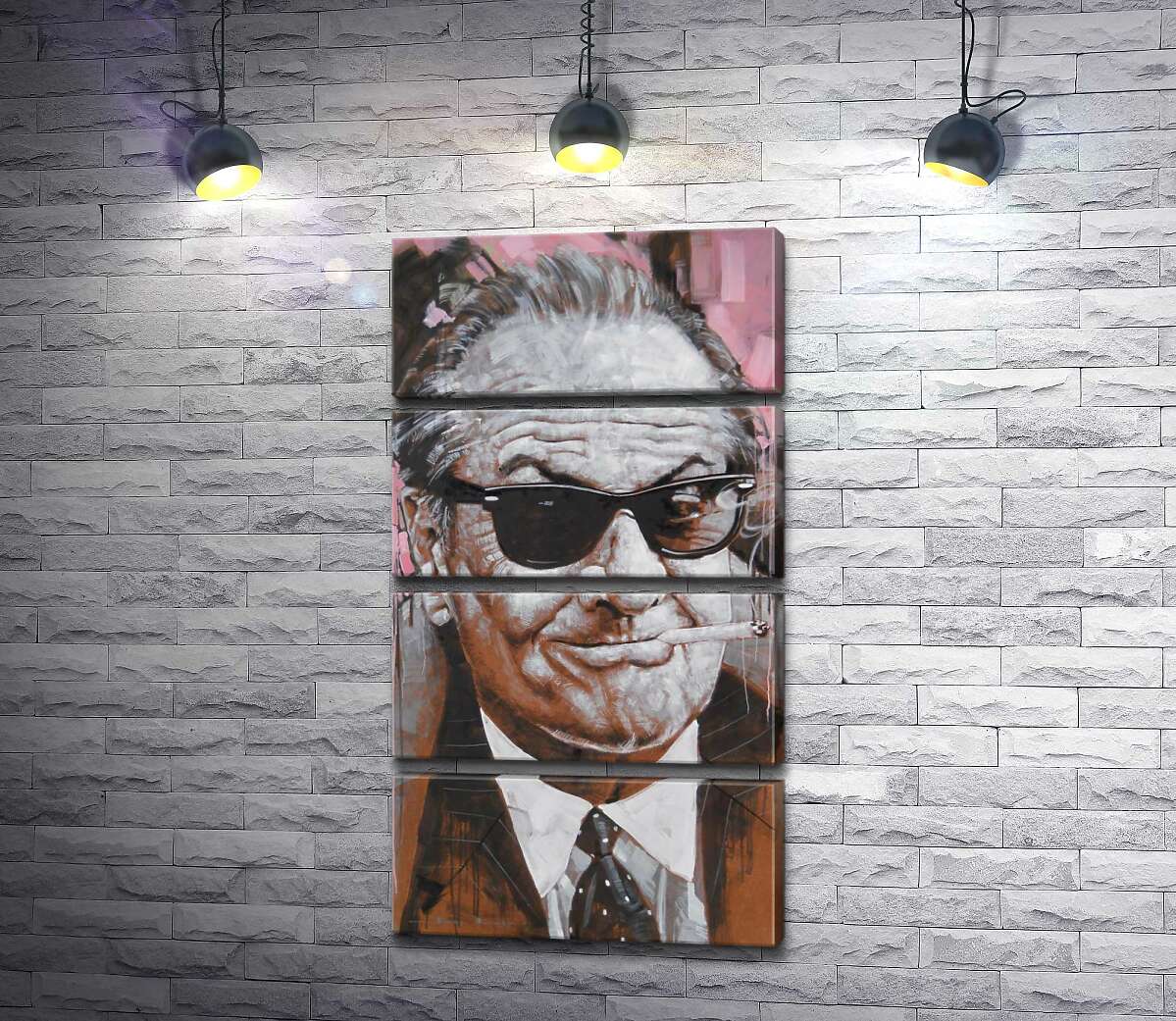 модульная картина Портрет улыбающегося Джека Николсона (Jack Nicholson) с сигаретой в зубах (Модуль №22)