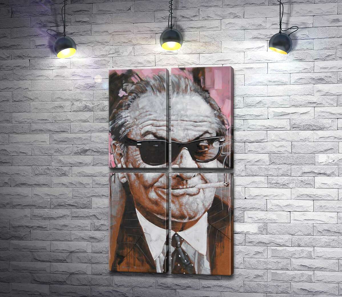 модульная картина Портрет улыбающегося Джека Николсона (Jack Nicholson) с сигаретой в зубах (Модуль №25)