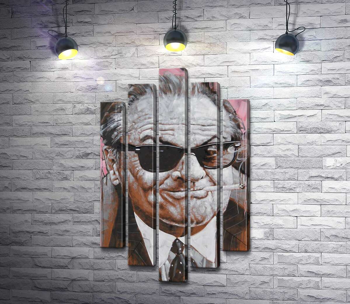 модульная картина Портрет улыбающегося Джека Николсона (Jack Nicholson) с сигаретой в зубах (Модуль №4)