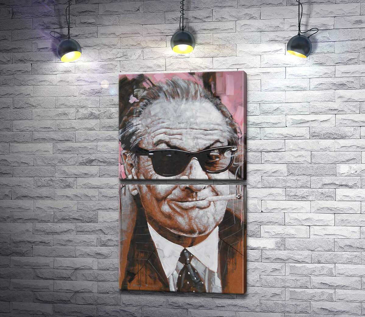 модульна картина Портрет усміхненого Джека Ніколсона (Jack Nicholson) із сигаретою в зубах (Модуль №7)