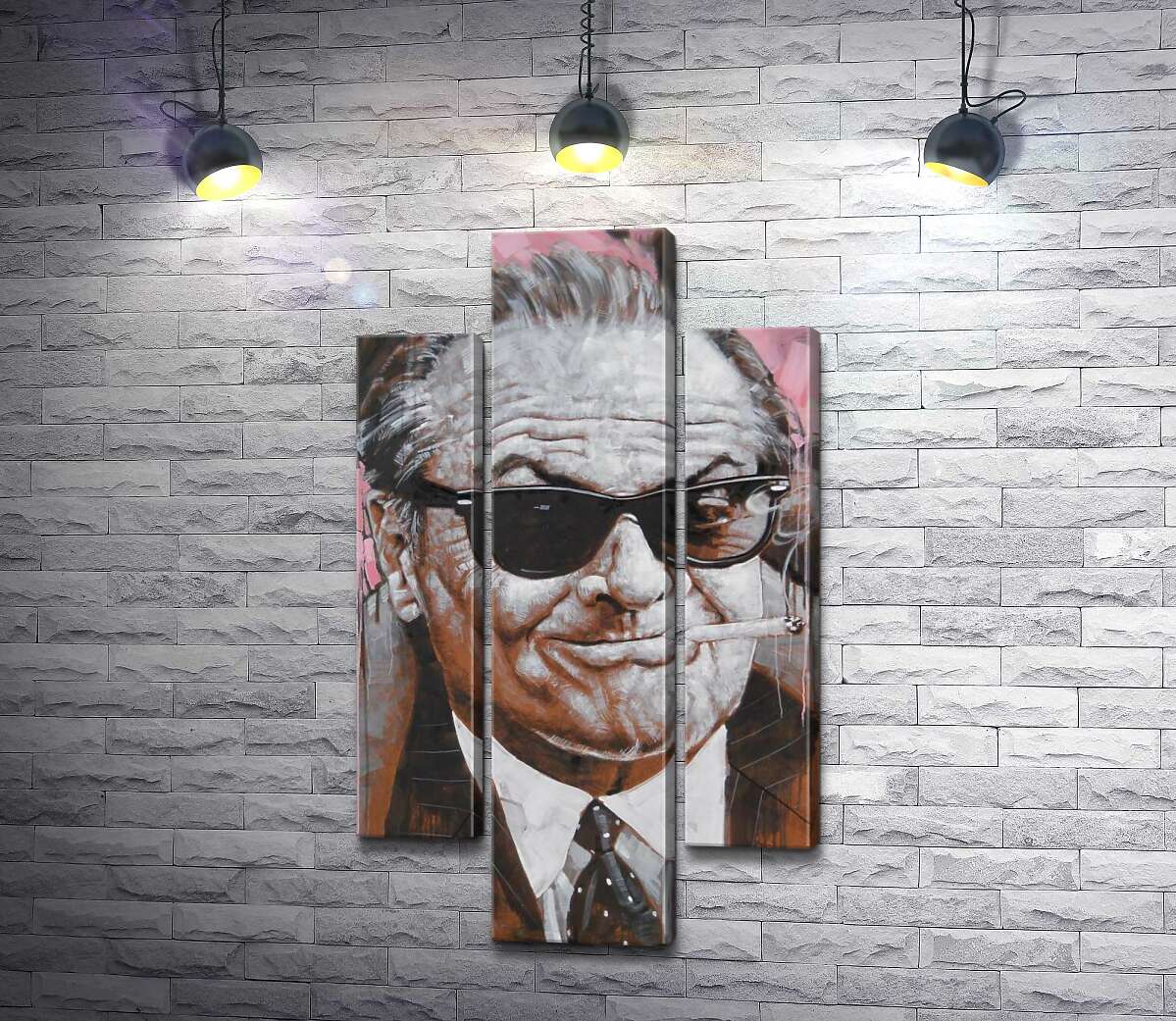 модульна картина Портрет усміхненого Джека Ніколсона (Jack Nicholson) із сигаретою в зубах (Модуль №10)