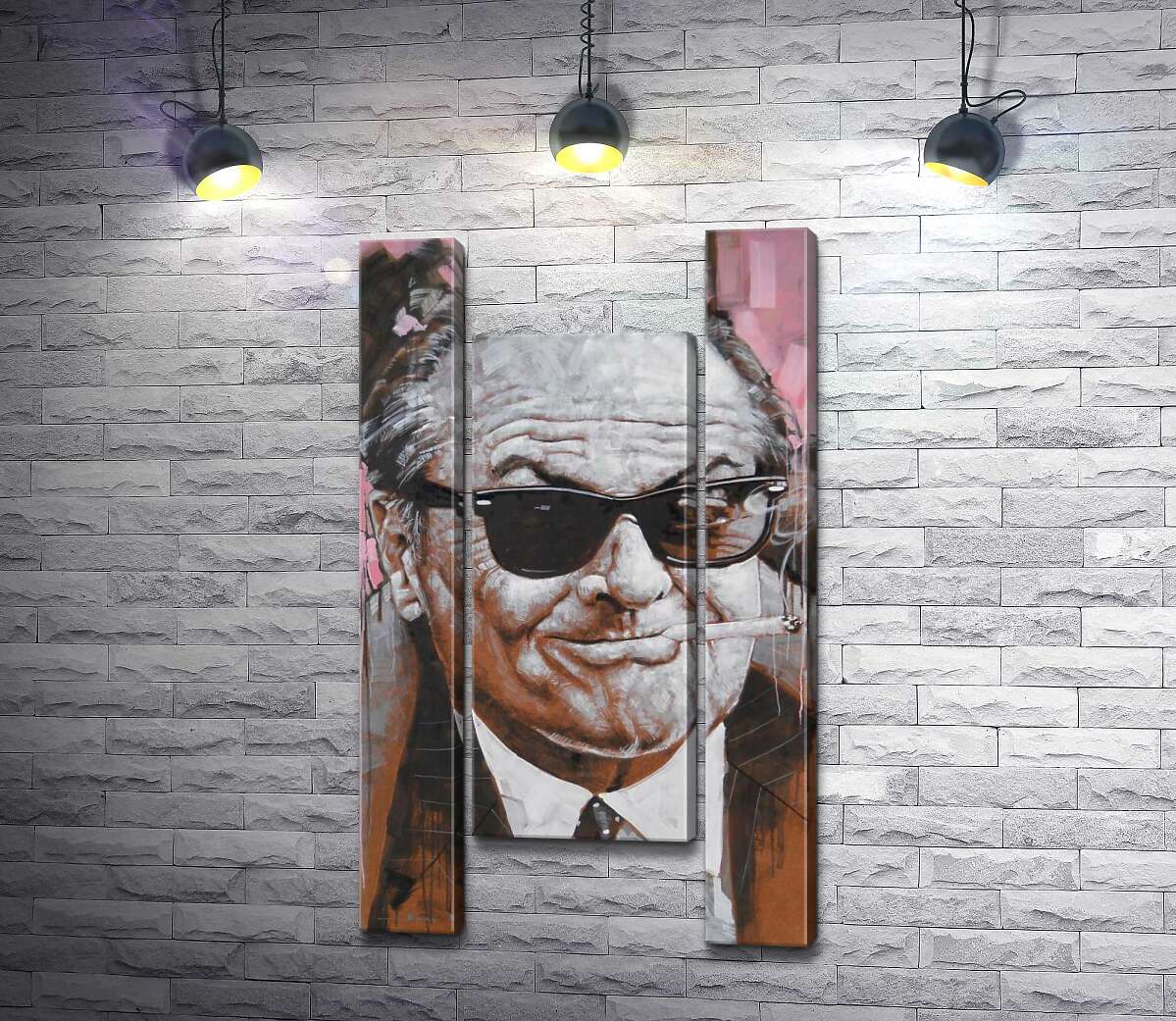 модульна картина Портрет усміхненого Джека Ніколсона (Jack Nicholson) із сигаретою в зубах (Модуль №11)