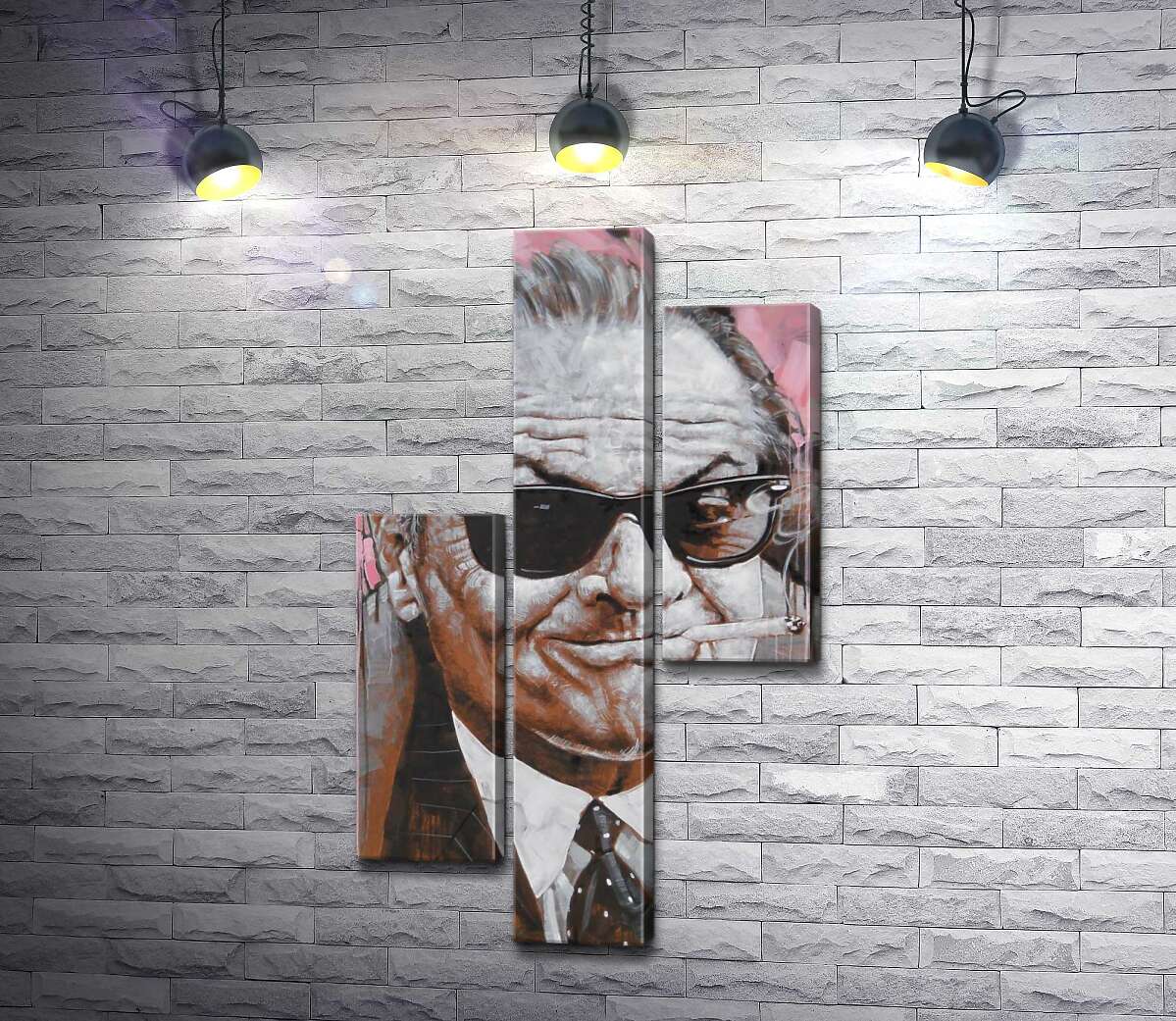 модульна картина Портрет усміхненого Джека Ніколсона (Jack Nicholson) із сигаретою в зубах (Модуль №12)
