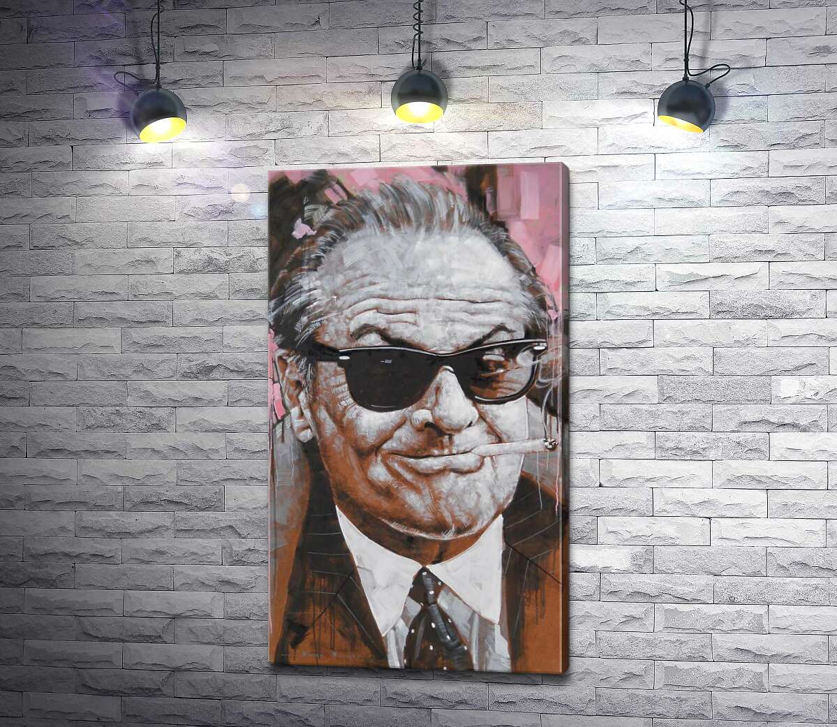 картина Портрет усміхненого Джека Ніколсона (Jack Nicholson) із сигаретою в зубах