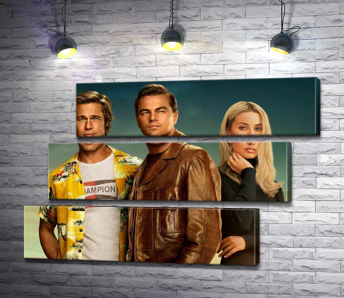 модульная картина Постер с героями фильма "Однажды в Голливуде" (Once Upon A Time In Hollywood) (Модуль №17)