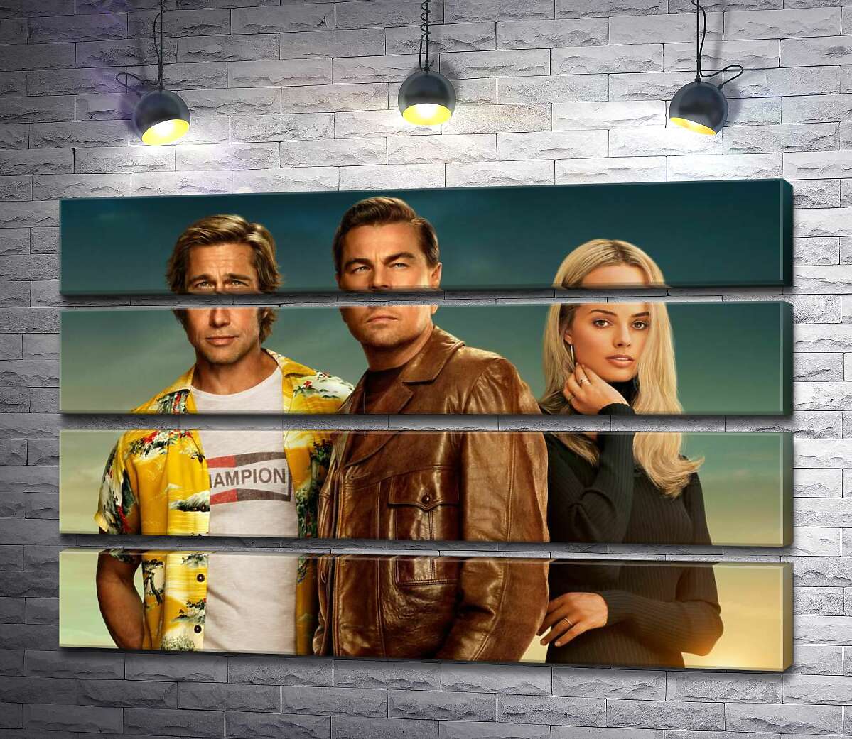 модульная картина Постер с героями фильма "Однажды в Голливуде" (Once Upon A Time In Hollywood) (Модуль №22)