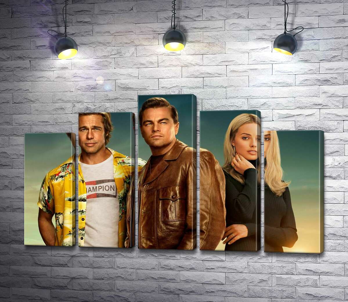 модульна картина Постер із героями фільму "Одного разу в Голлівуді" (Once Upon A Time In Hollywood) (Модуль №29)