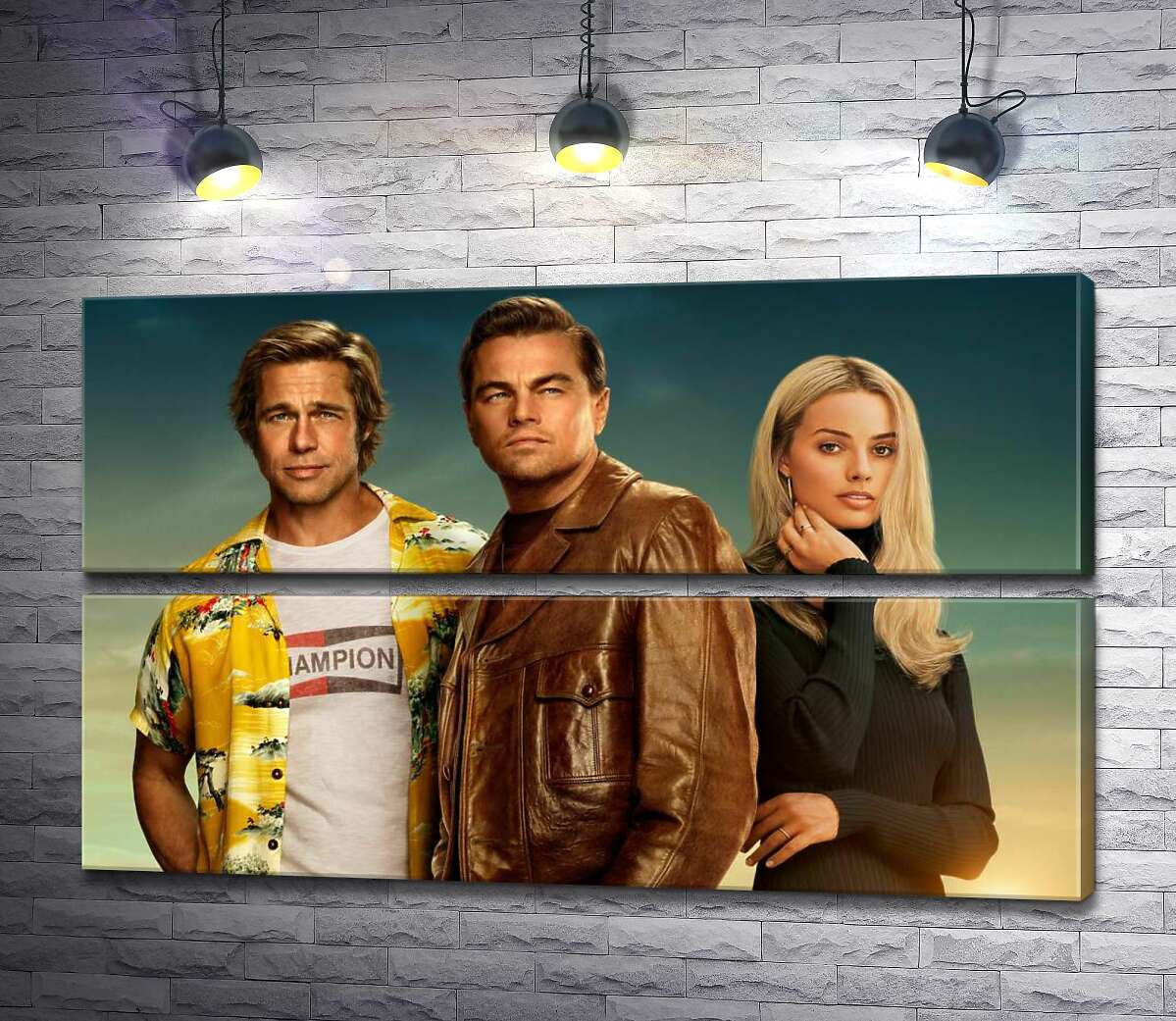 модульная картина Постер с героями фильма "Однажды в Голливуде" (Once Upon A Time In Hollywood) (Модуль №7)