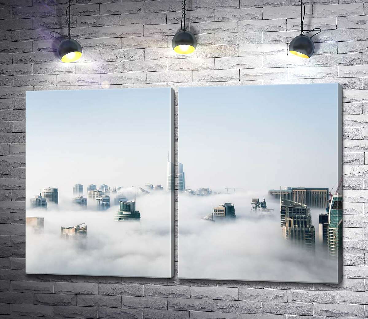 модульна картина М'яке покривало туману опустилось на ранковий Дубай (Dubai)