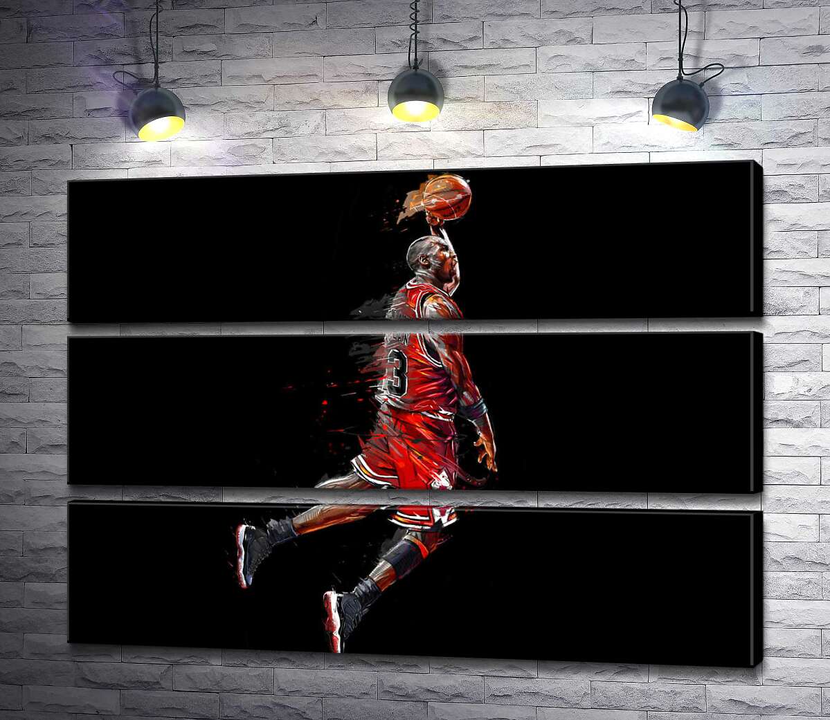модульная картина Легендарный баскетболист, Майкл Джордан (Michael Jordan), в прыжке (Модуль №15)