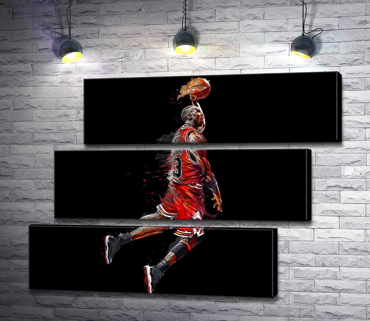 модульная картина Легендарный баскетболист, Майкл Джордан (Michael Jordan), в прыжке (Модуль №17)