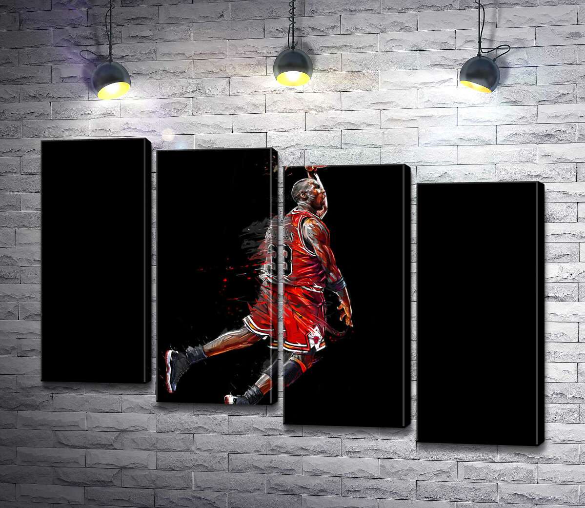 модульная картина Легендарный баскетболист, Майкл Джордан (Michael Jordan), в прыжке (Модуль №19)