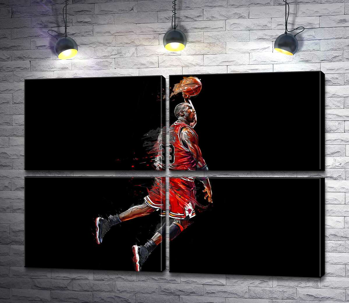 модульна картина Легендарний баскетболіст, Майкл Джордан (Michael Jordan), в стрибку (Модуль №25)