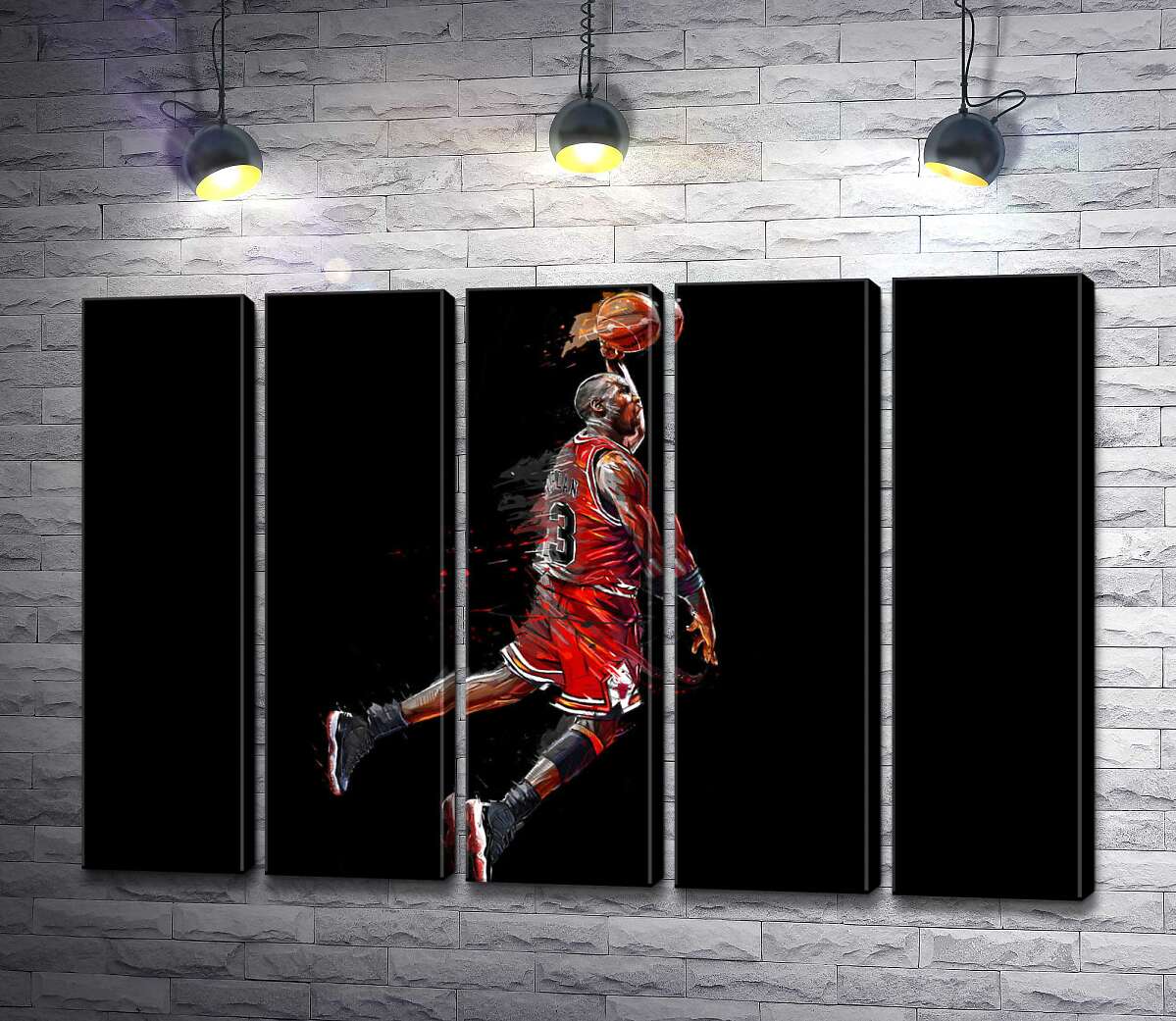 модульна картина Легендарний баскетболіст, Майкл Джордан (Michael Jordan), в стрибку (Модуль №26)
