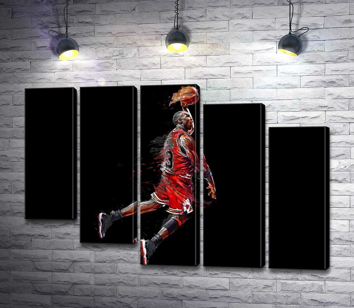модульная картина Легендарный баскетболист, Майкл Джордан (Michael Jordan), в прыжке (Модуль №28)