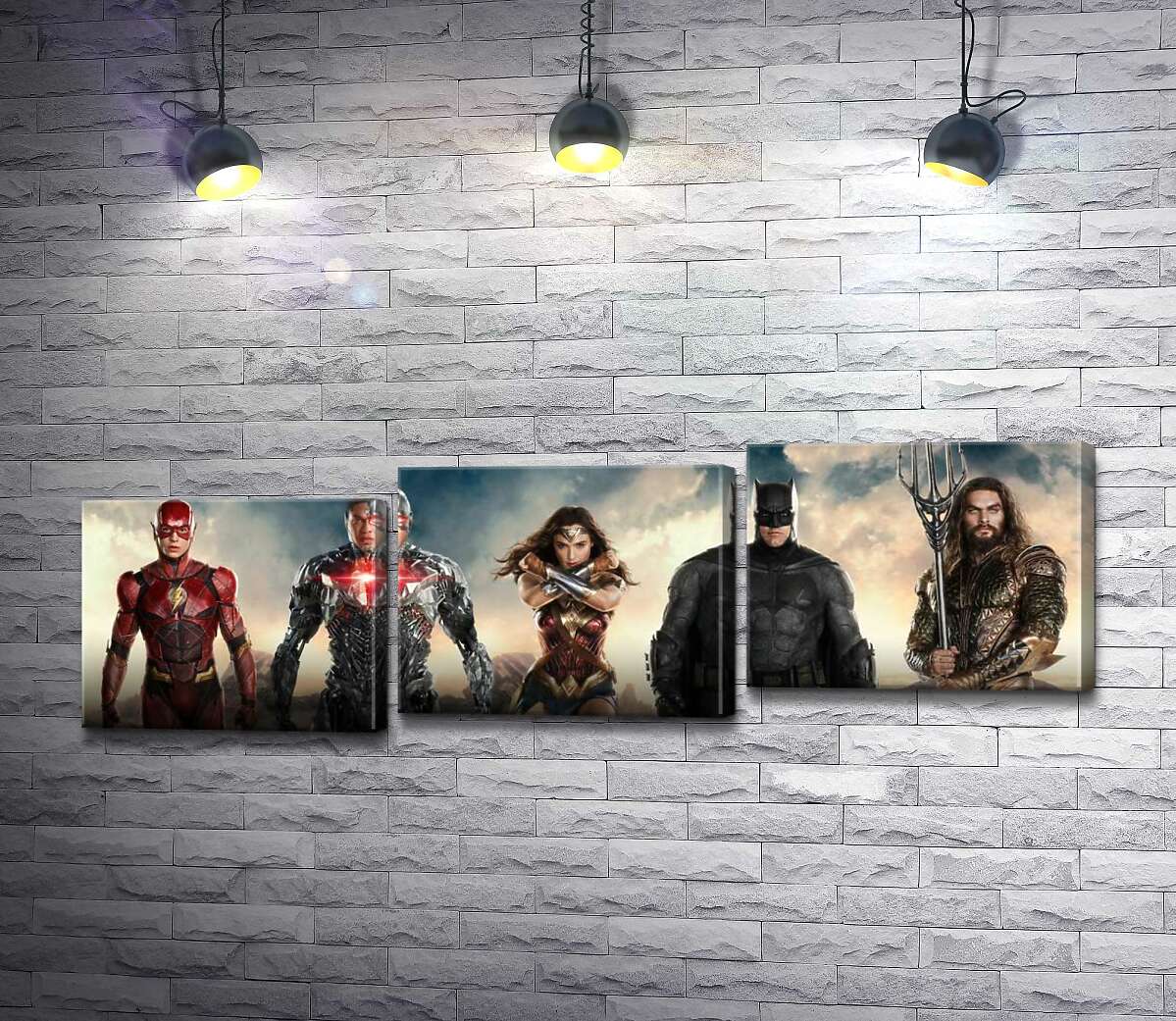 модульная картина Супергерои из фильма "Лига Справедливости" (Justice League) (Модуль №14)