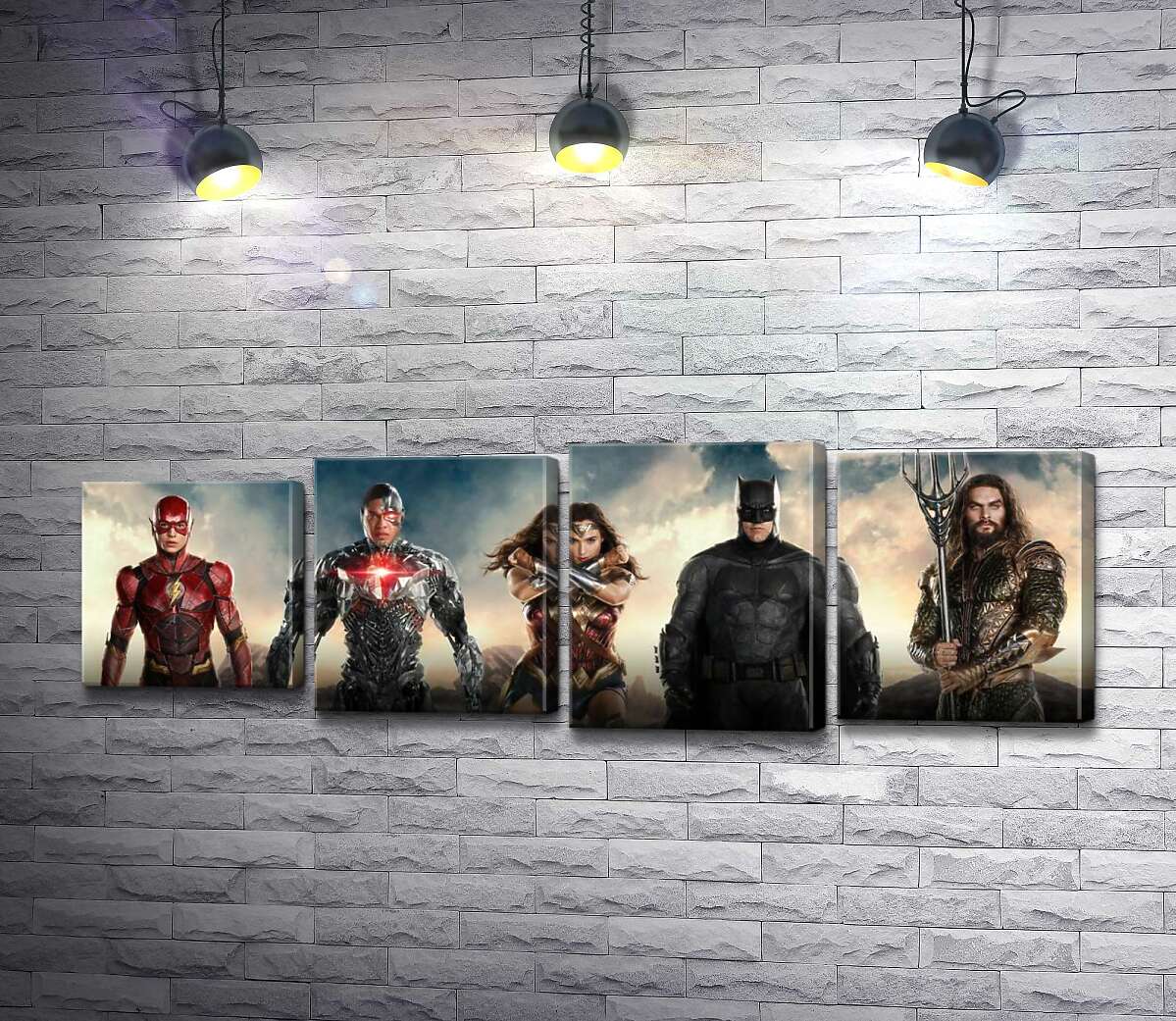 модульна картина Супергерої з фільму "Ліга Справедливості" (Justice League) (Модуль №3)