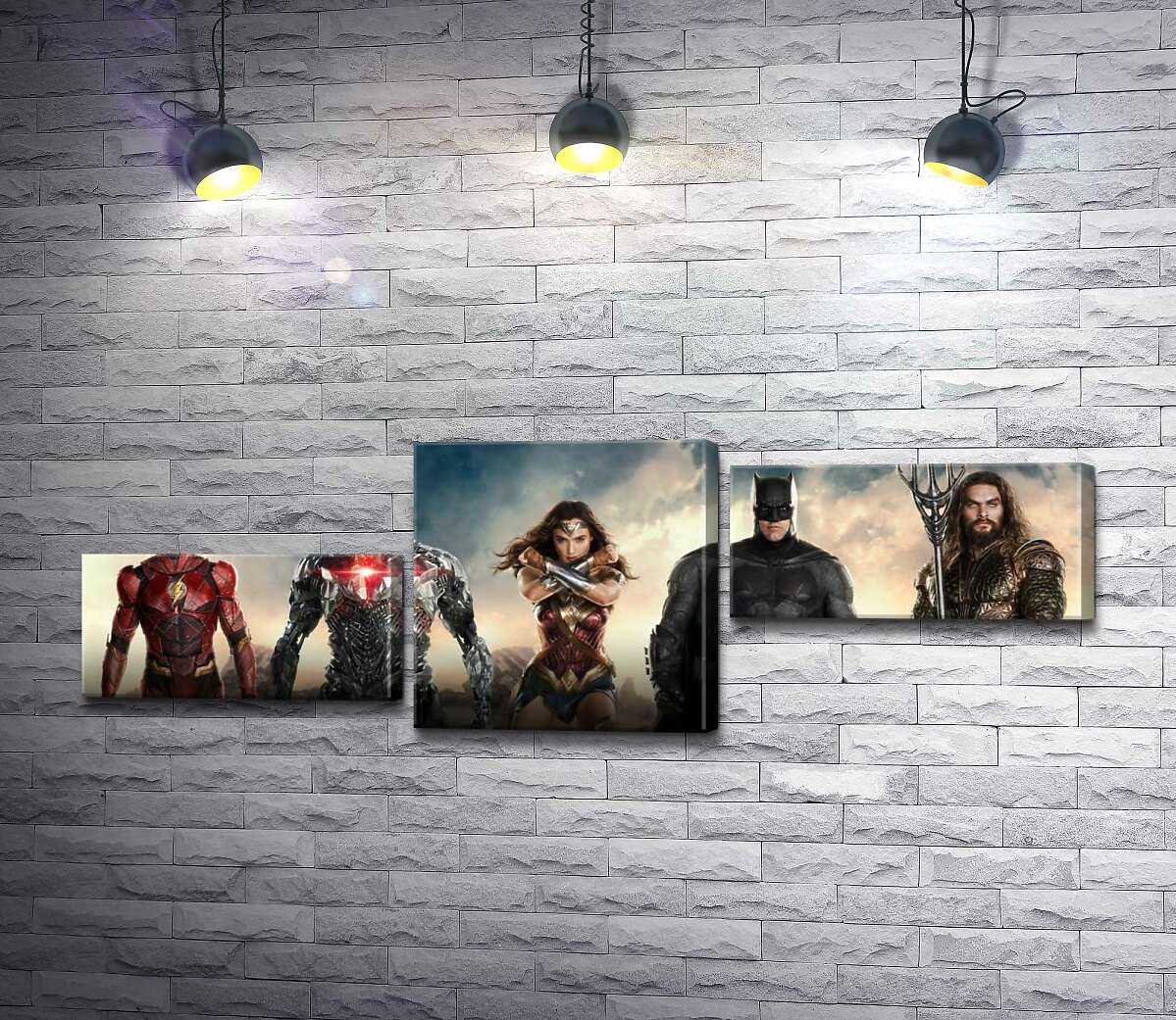 модульная картина Супергерои из фильма "Лига Справедливости" (Justice League) (Модуль №12)