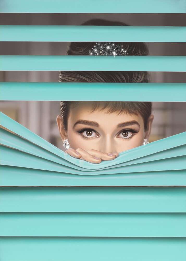картина-постер Одри Хепбёрн (Audrey Hepburn) в роли героини фильма "Завтрак у Тиффани" (Breakfast at Tiffany's)