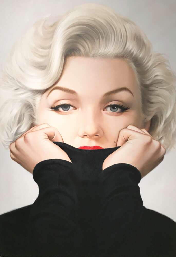 картина-постер Ніжний портрет Мерілін Монро (Marilyn Monroe) у чорному светрі