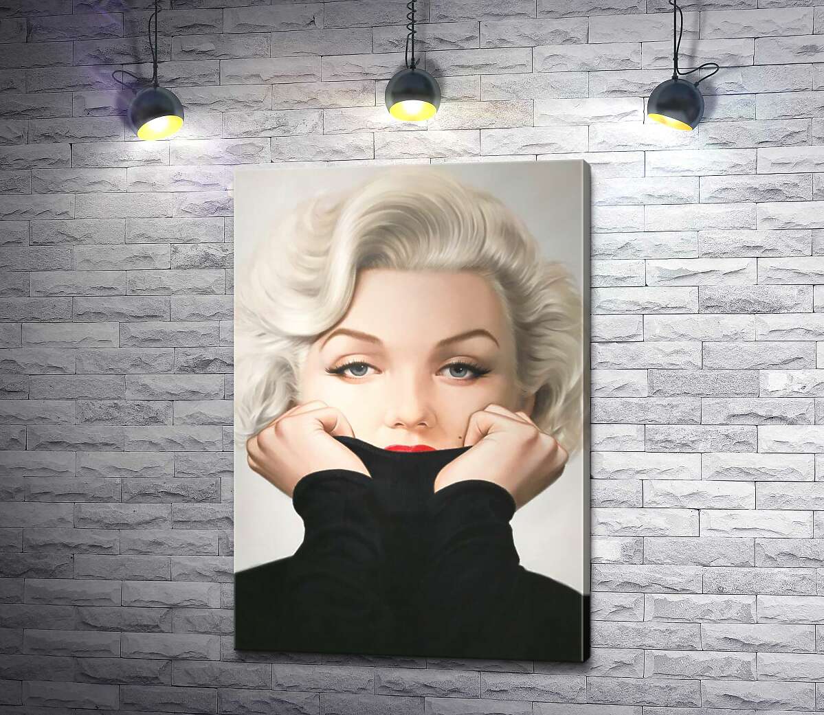 картина Ніжний портрет Мерілін Монро (Marilyn Monroe) у чорному светрі