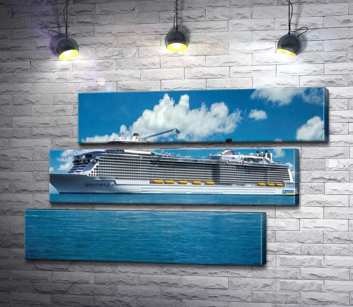модульная картина Круизное судно "Quantum of the Seas" плывет спокойными водами океана (Модуль №17)