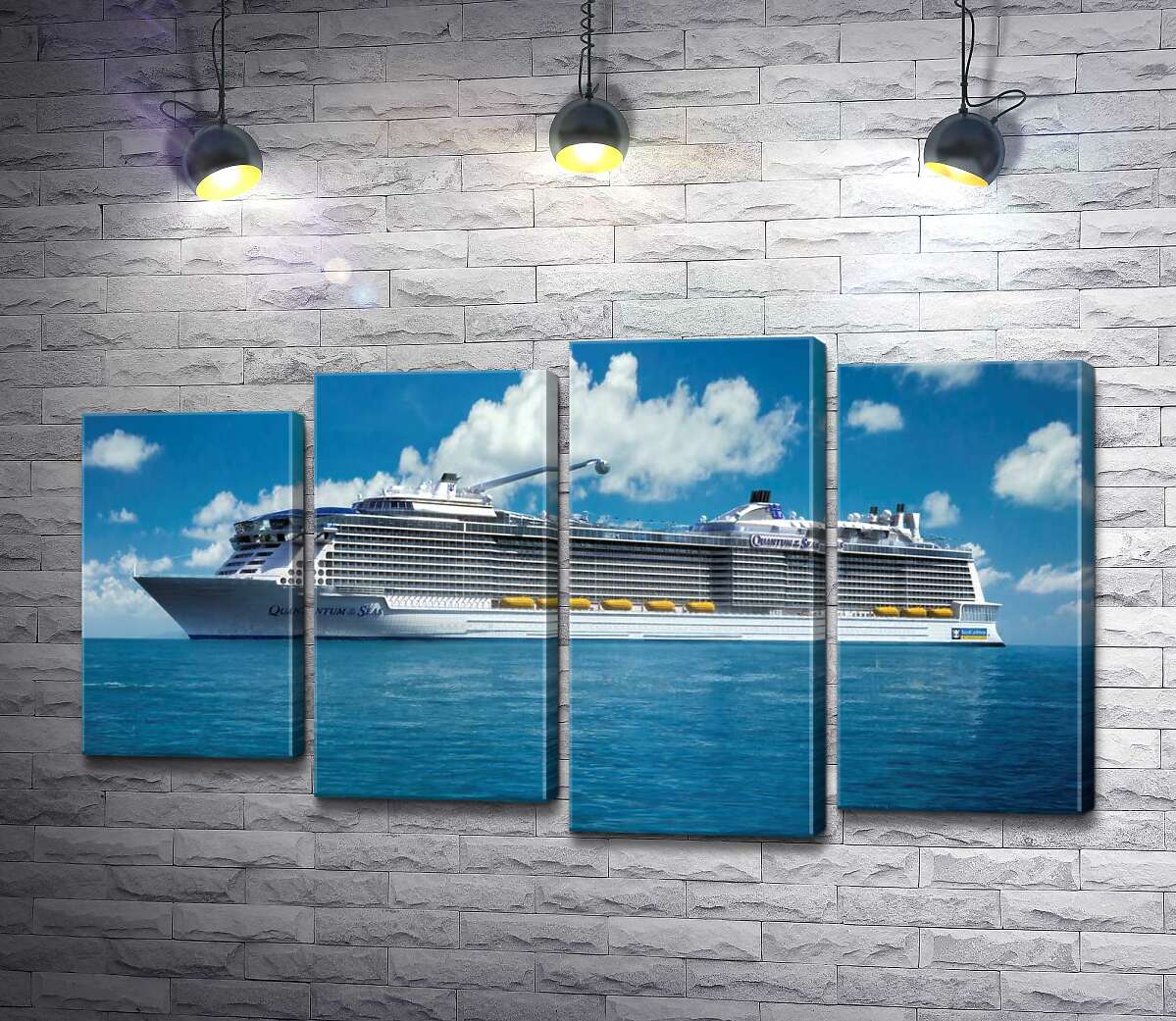модульна картина Круїзне судно "Quantum of the Seas" пливе спокійними водами океану (Модуль №3)