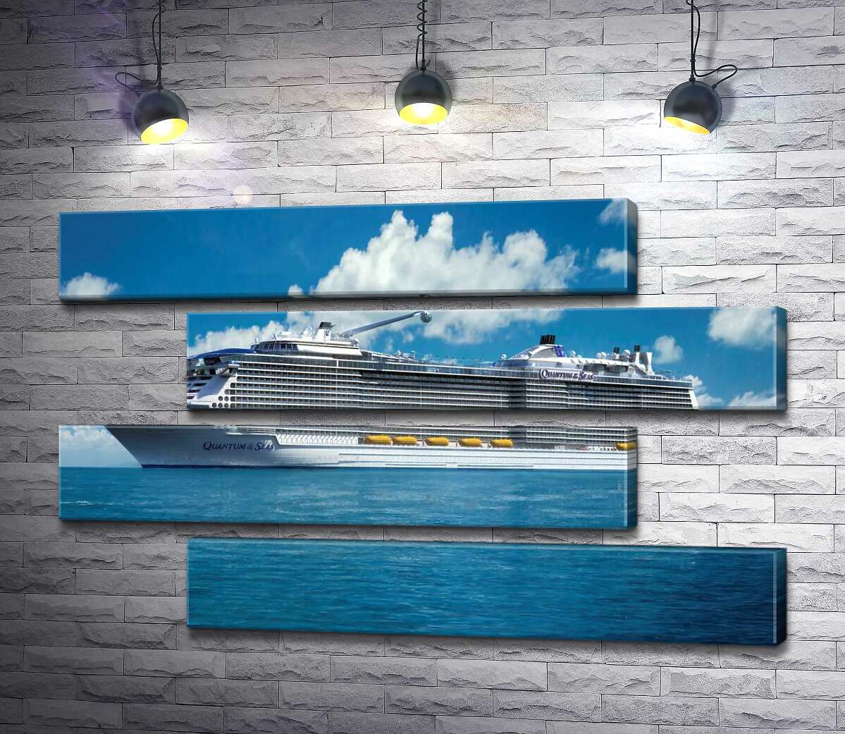 модульная картина Круизное судно "Quantum of the Seas" плывет спокойными водами океана (Модуль №23)
